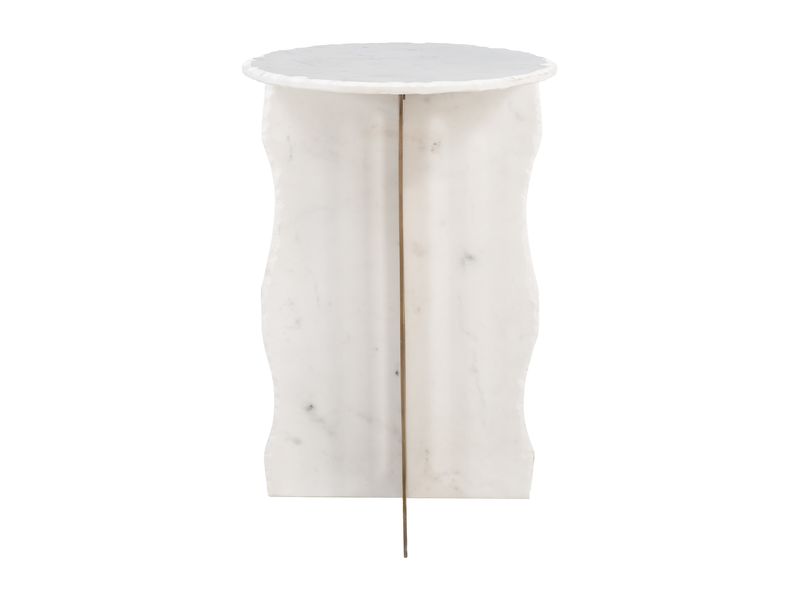 Rubo Accent Table White & Brass 3