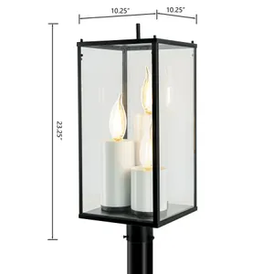 Back Bay 23.25'' High 3-Light Outdoor Post Light - Matte Black 2