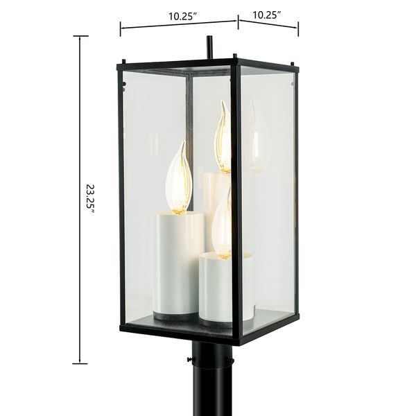 Back Bay 23.25'' High 3-Light Outdoor Post Light - Matte Black