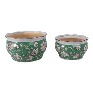 WATSONCLIFF SET OF 2 GREEN PLANTER 7 (IN) 4