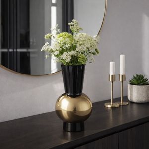 TRENTONMORE BLACK GLASS VASE 12 (IN) 11