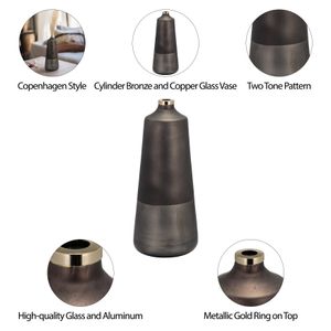 GRISHAMSHAW BRONZE GLASS VASE 21 (IN) 9