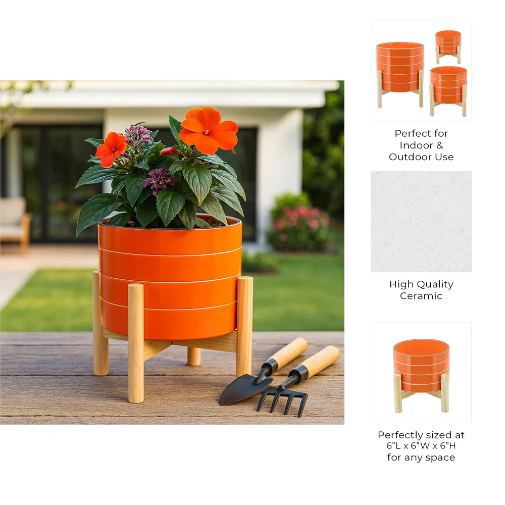 PEYTONFORD ORANGE PLANTER 6 (IN)