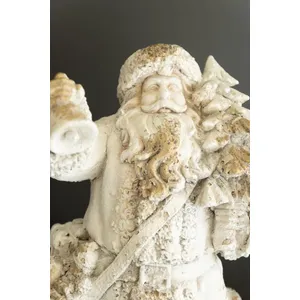Antique White Faux Concrete Santa 2