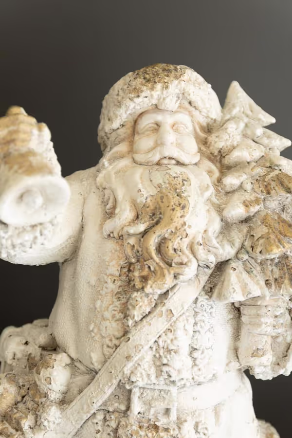 Antique White Faux Concrete Santa