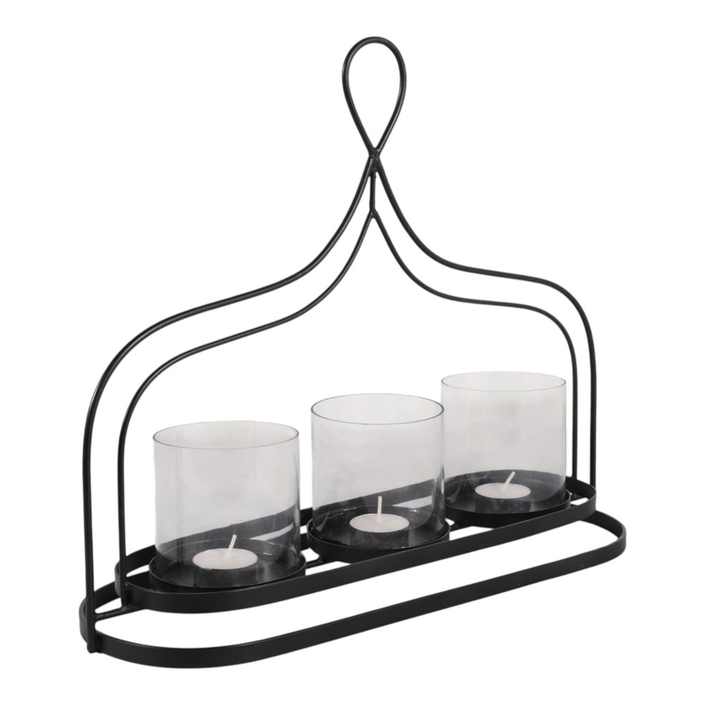 DUNELEY BLACK CANDLE HOLDER 14 (IN)