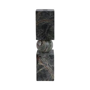 12X3" CHUNKY MARBLE TAPER HOLDER, FOREST GREEN 1