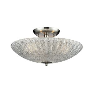 Luminese 16'' Wide 3-Light Semi Flush Mount - Satin Nickel 1