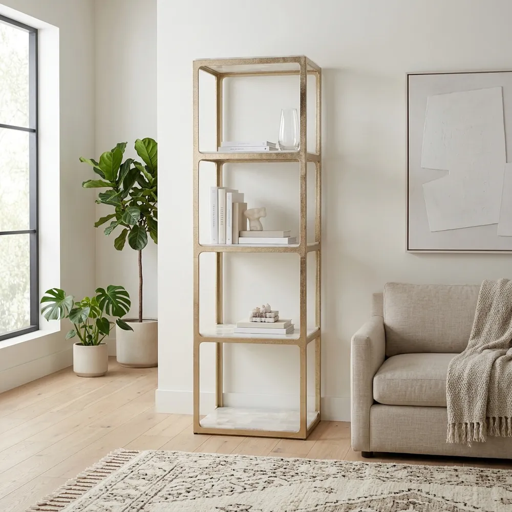 HATTONWAY WHITE ETAGERE 82 (IN)