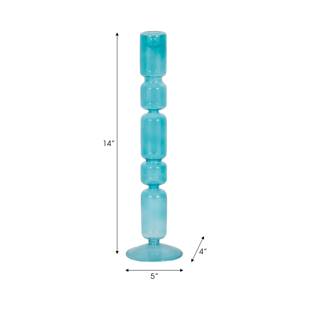 ISLE BLUE CANDLE HOLDER 14 (IN)