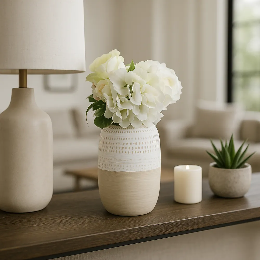 RIPLEYBEACH IVORY VASE 8 (IN)