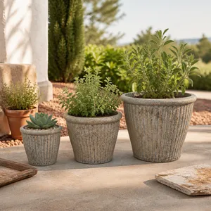 DREW SET OF 3 TAN PLANTER 13 (IN) 2