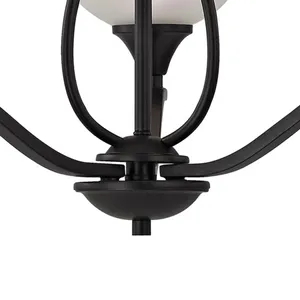 Bristol Lane 23'' Wide 3-Light Chandelier - Oil Rubbed Bronze with White Glass 3