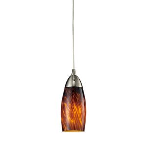 Milan 3'' Wide 1-Light Mini Pendant - Satin Nickel with Espresso Glass 1