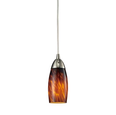 Milan 3″ Wide 1-Light Mini Pendant - Satin Nickel with Espresso Glass