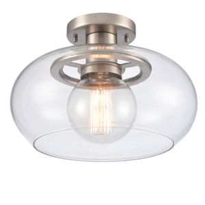 Clement 13'' Wide 1-Light Semi Flush Mount - Antique Nickel 3