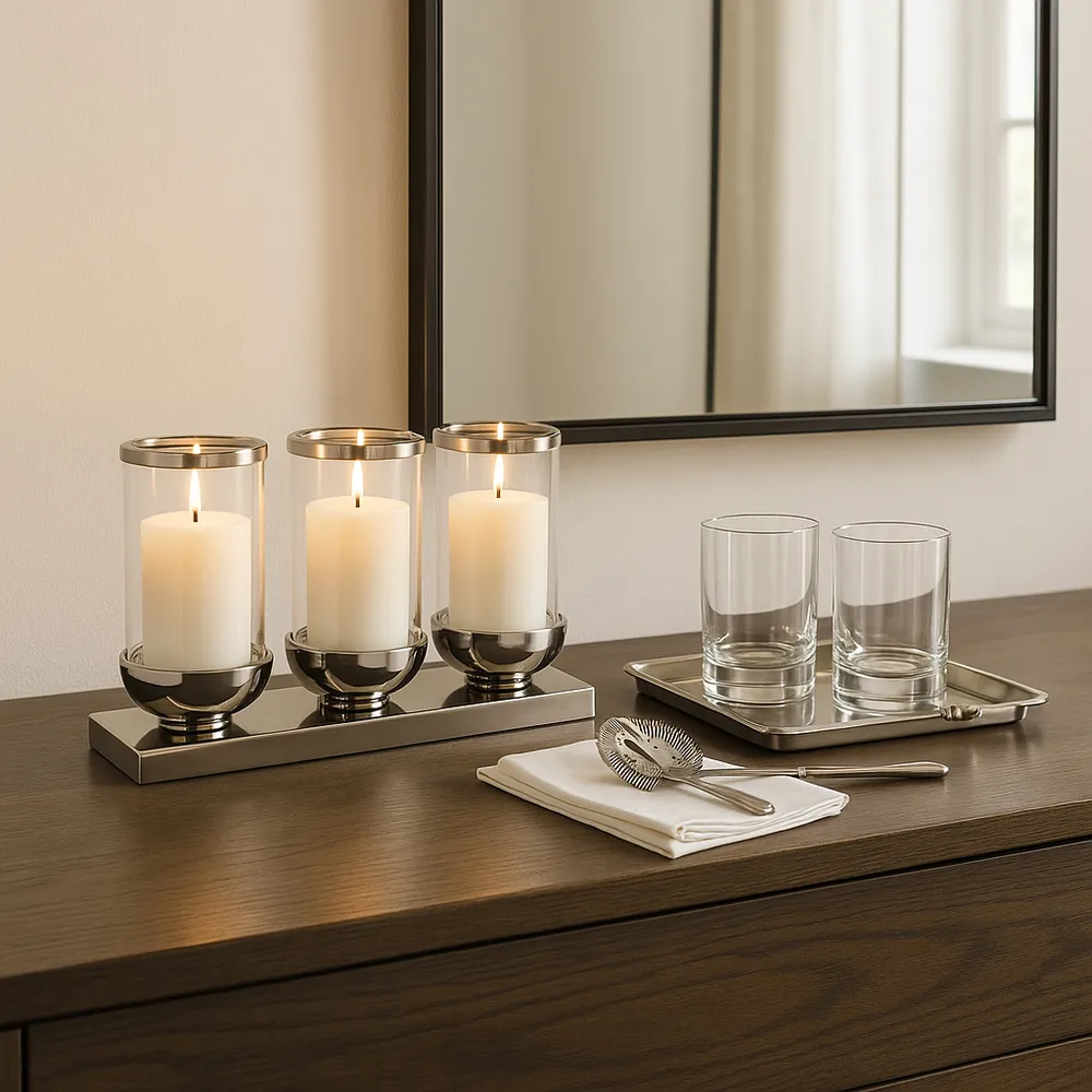 CALEBURN SILVER CANDLE HOLDER 9 (IN)