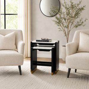 KELSEYWAY SET OF 2 BLACK TABLE 24 (IN) 12