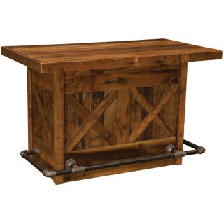 Barnwood 5-foot Bar - Artisan Top - Refrigerator Opening on Right