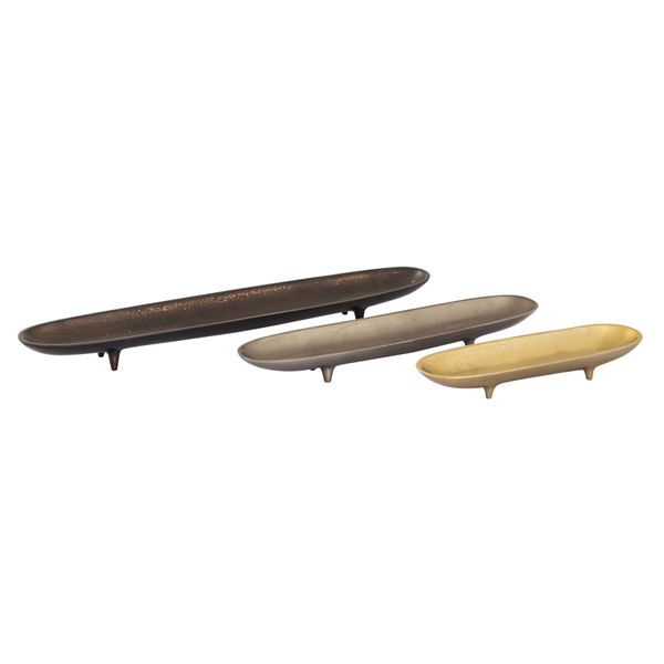 Bosco Tray - Set of 3 Nickel Brass and Bronze
