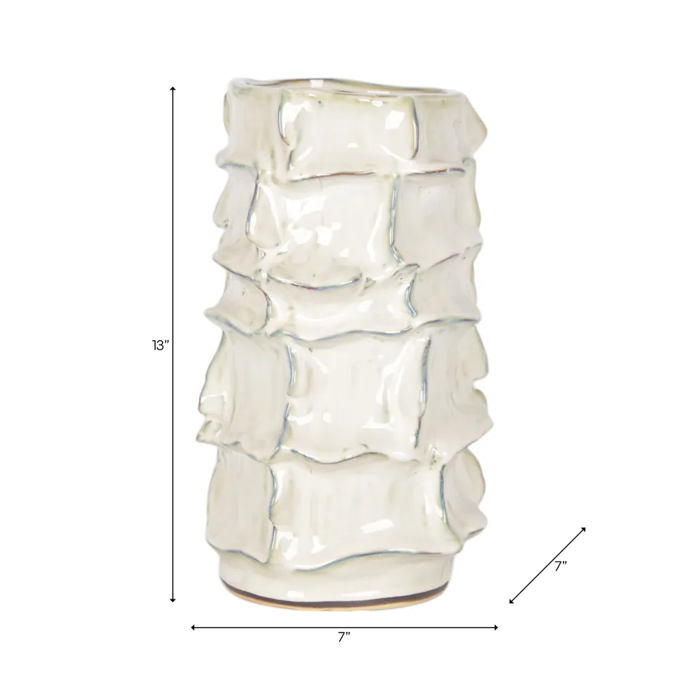 ELMSHAW WHITE VASE 13 (IN)