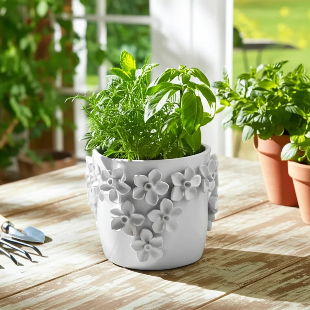 ELWINCROSS WHITE PLANTER 7 (IN)