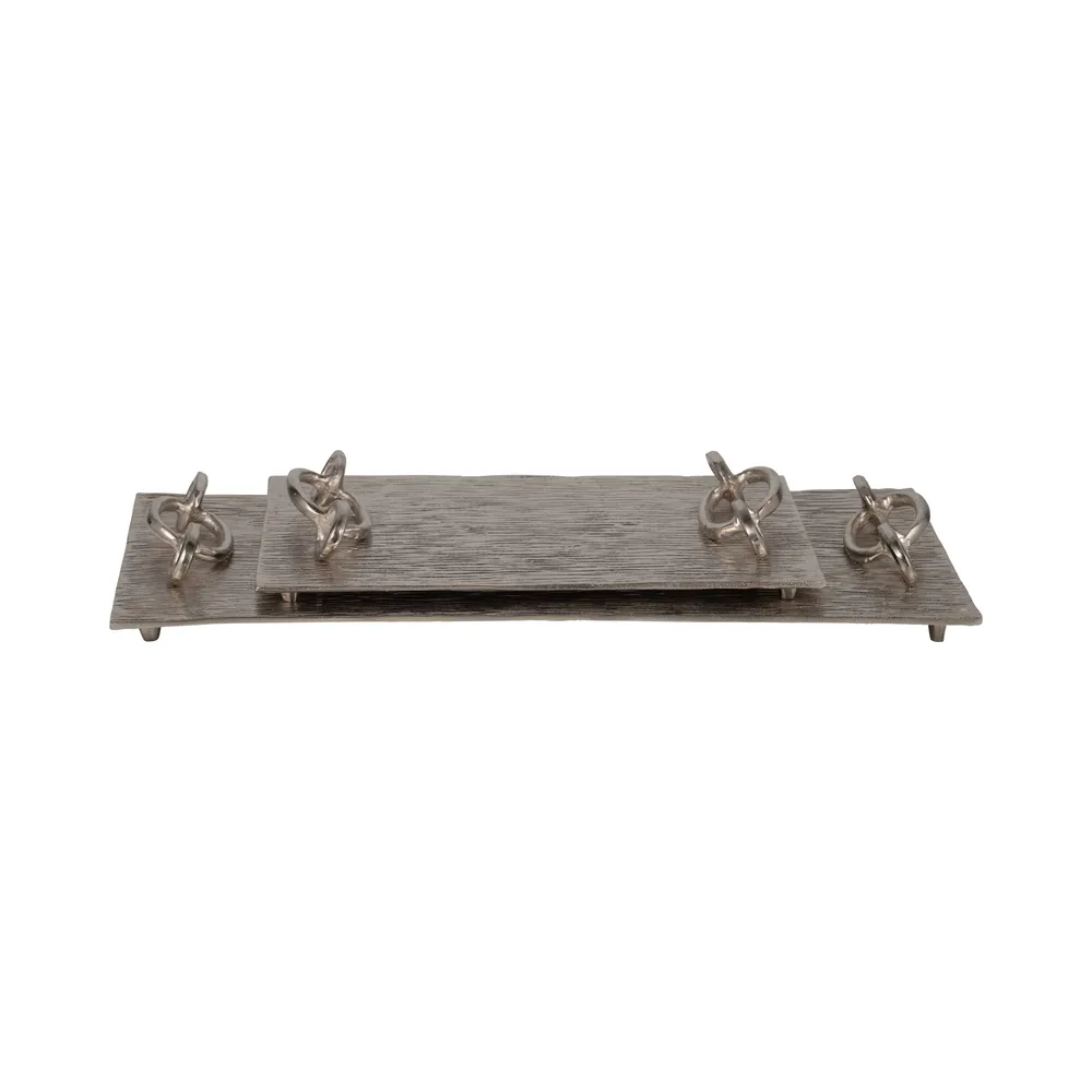 BURKEFORD SET OF 2 SILVER TRAY 3 (IN)