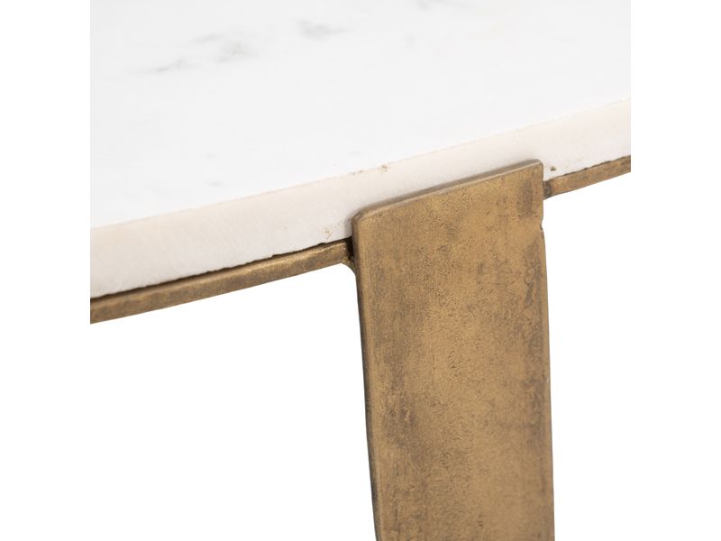 Orion Accent Table White & Brass 6