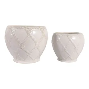 HARDWICKGATE SET OF 2 IVORY PLANTER 10 (IN) 4