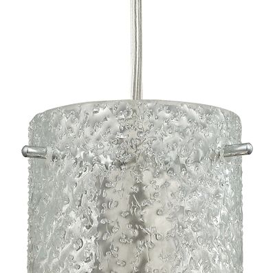 Ice Fragments 5″ Wide 1-Light Mini Pendant - Satin Nickel and Clear Glass