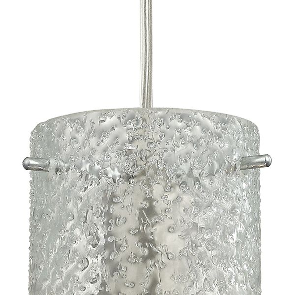 Ice Fragments 5'' Wide 1-Light Mini Pendant - Satin Nickel and Clear Glass