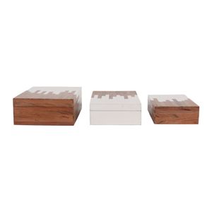 ZOEMOOR SET OF 3 IVORY BOXES 4 (IN) 6