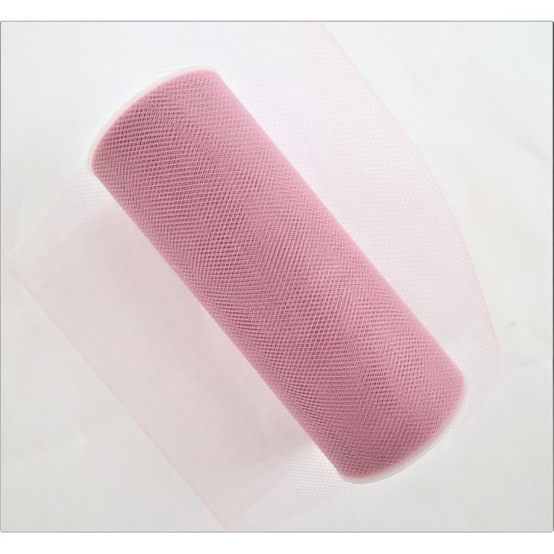 6" x 25yds Tulle Ribbon, Dark Rose