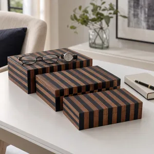 DEMPSEYBURN SET OF 3 BROWN BOXES 4 (IN) 2