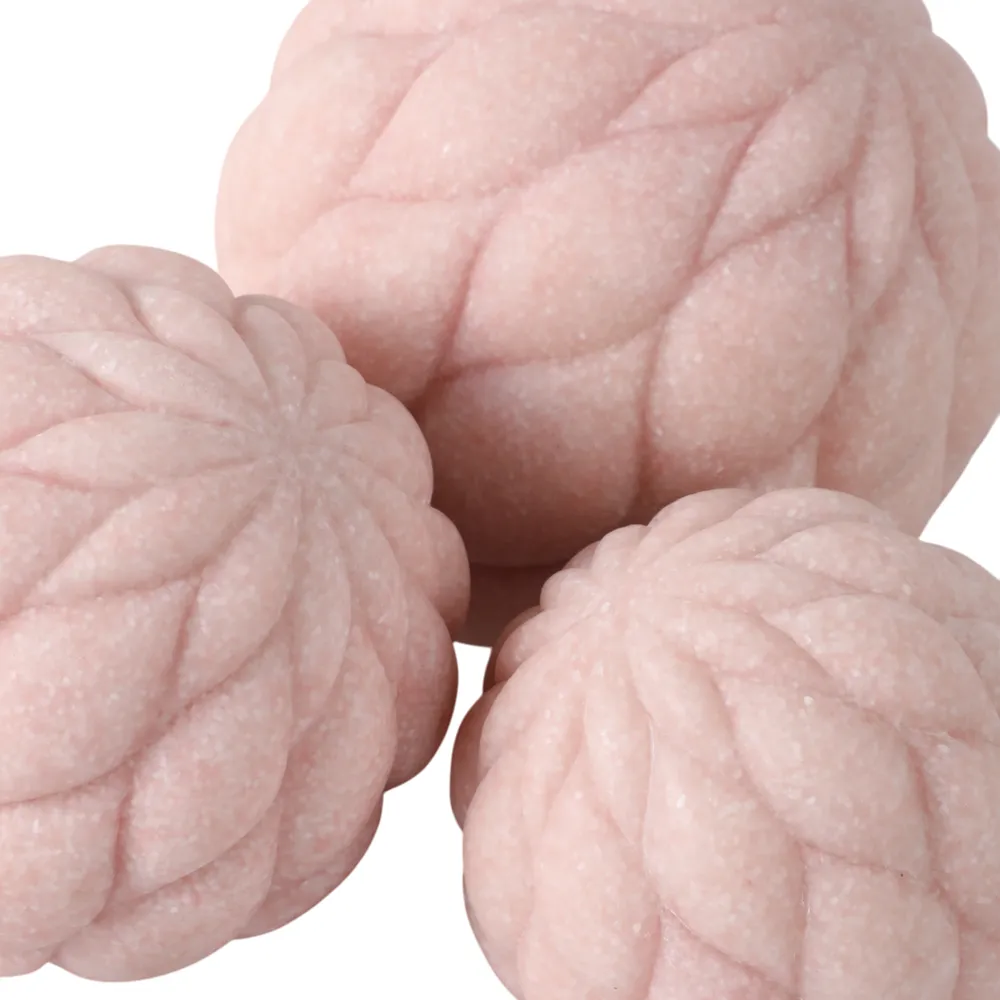 BISHOPSHAW SET OF 3 PINK ORBS 6 (IN)