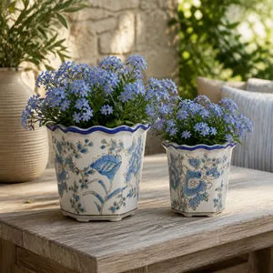 ENOCHFIELD SET OF 2 BLUE PLANTER 7 (IN) 11