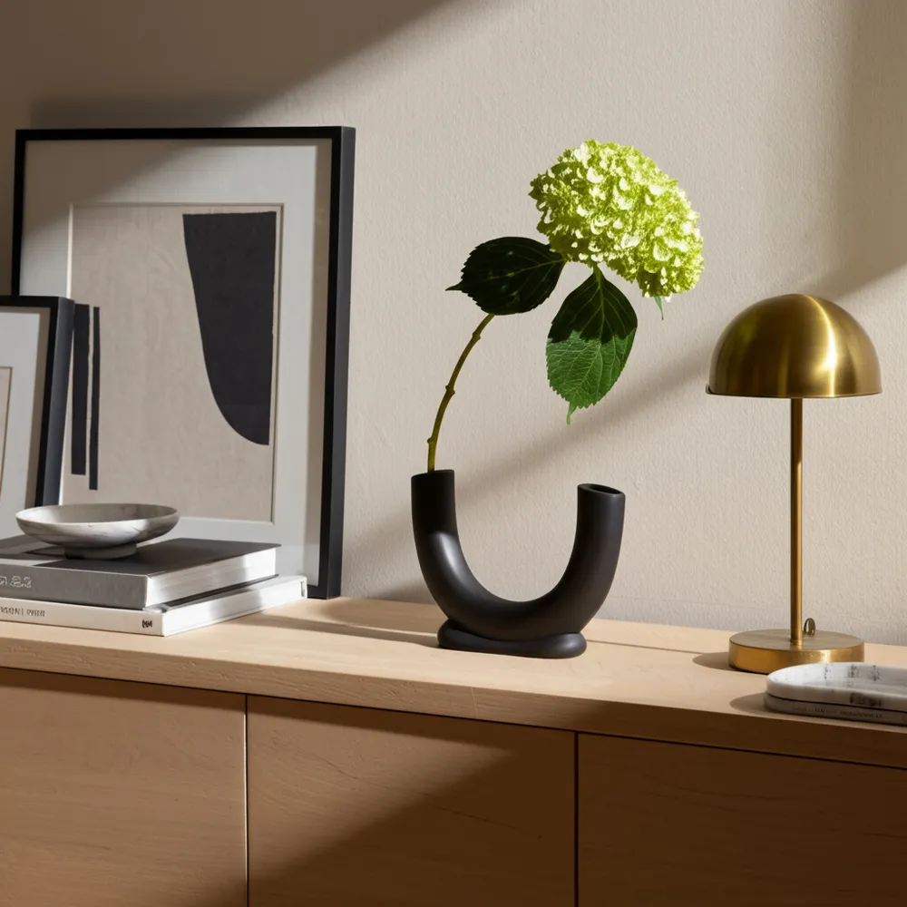 LENNONHAM BLACK VASE 8 (IN)