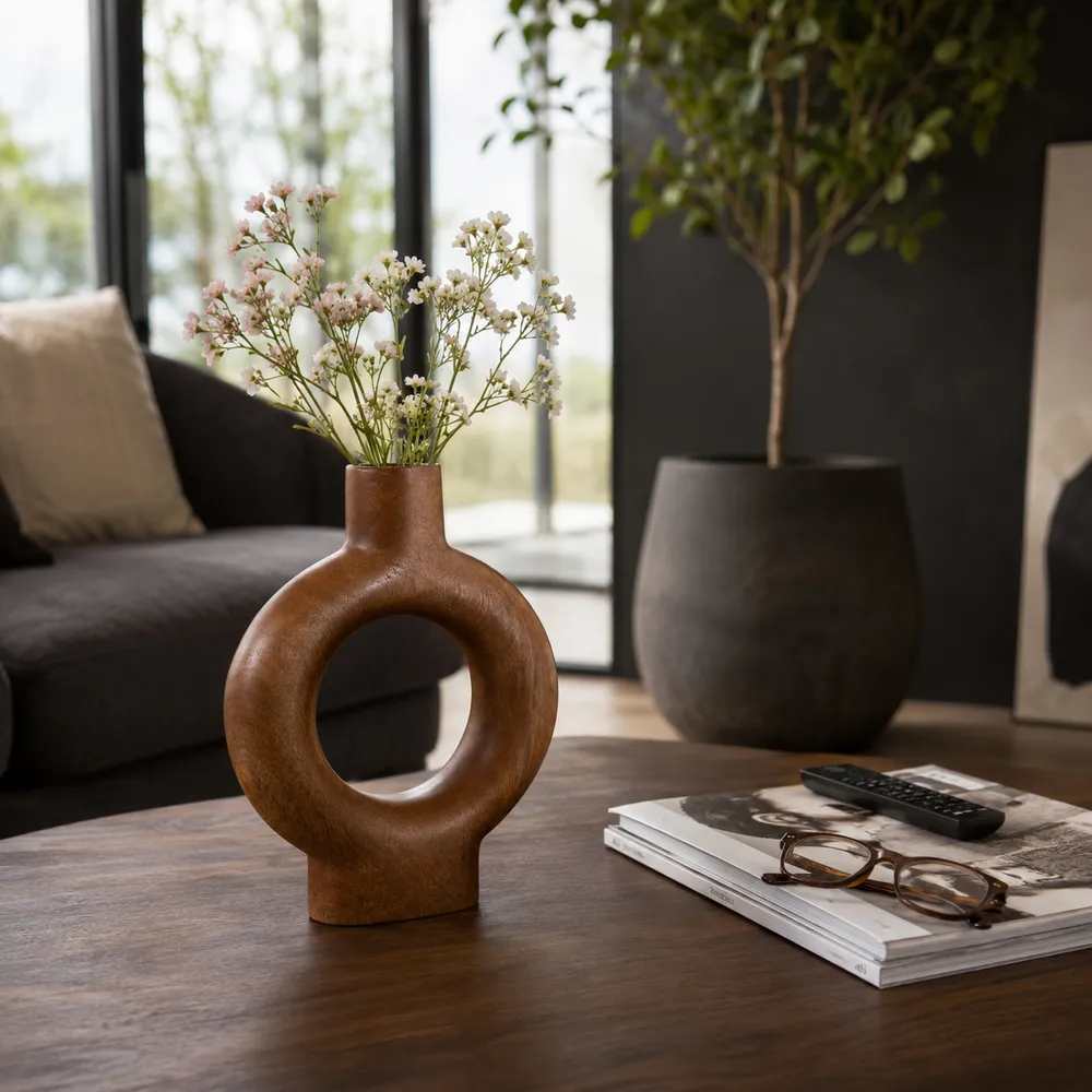 DRAPERWELL BROWN VASE 10 (IN)