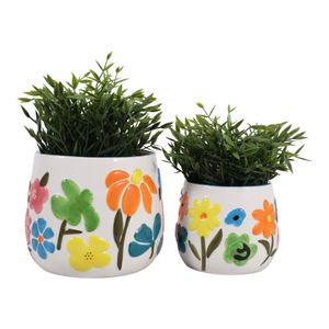 NICKGROVE SET OF 2 ORANGE PLANTER 7 (IN) 3