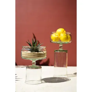 Set of 2 Reversible Glass Compotes 4