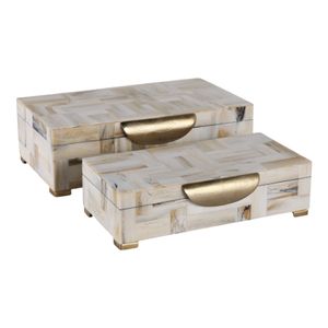 CLAXTONWORTH SET OF 2 TAN BOXES 5 (IN) 1