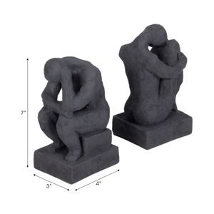 WILSONWORTH SET OF 2 BLACK BOOKENDS 7 (IN) 8
