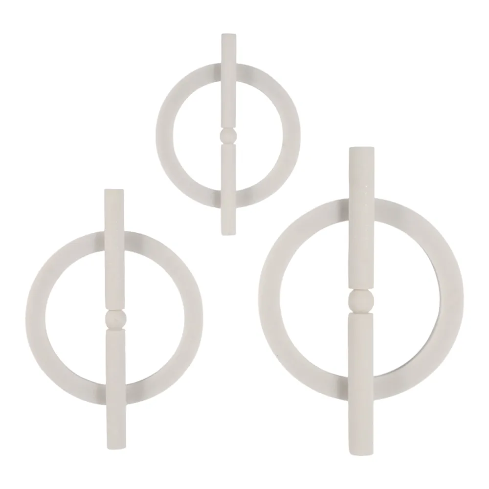 BOLTONBEACH SET OF 3 WHITE WALL SCULPTURES 20 (IN)
