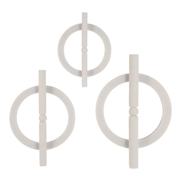 BOLTONBEACH SET OF 3 WHITE WALL SCULPTURES 20 (IN)