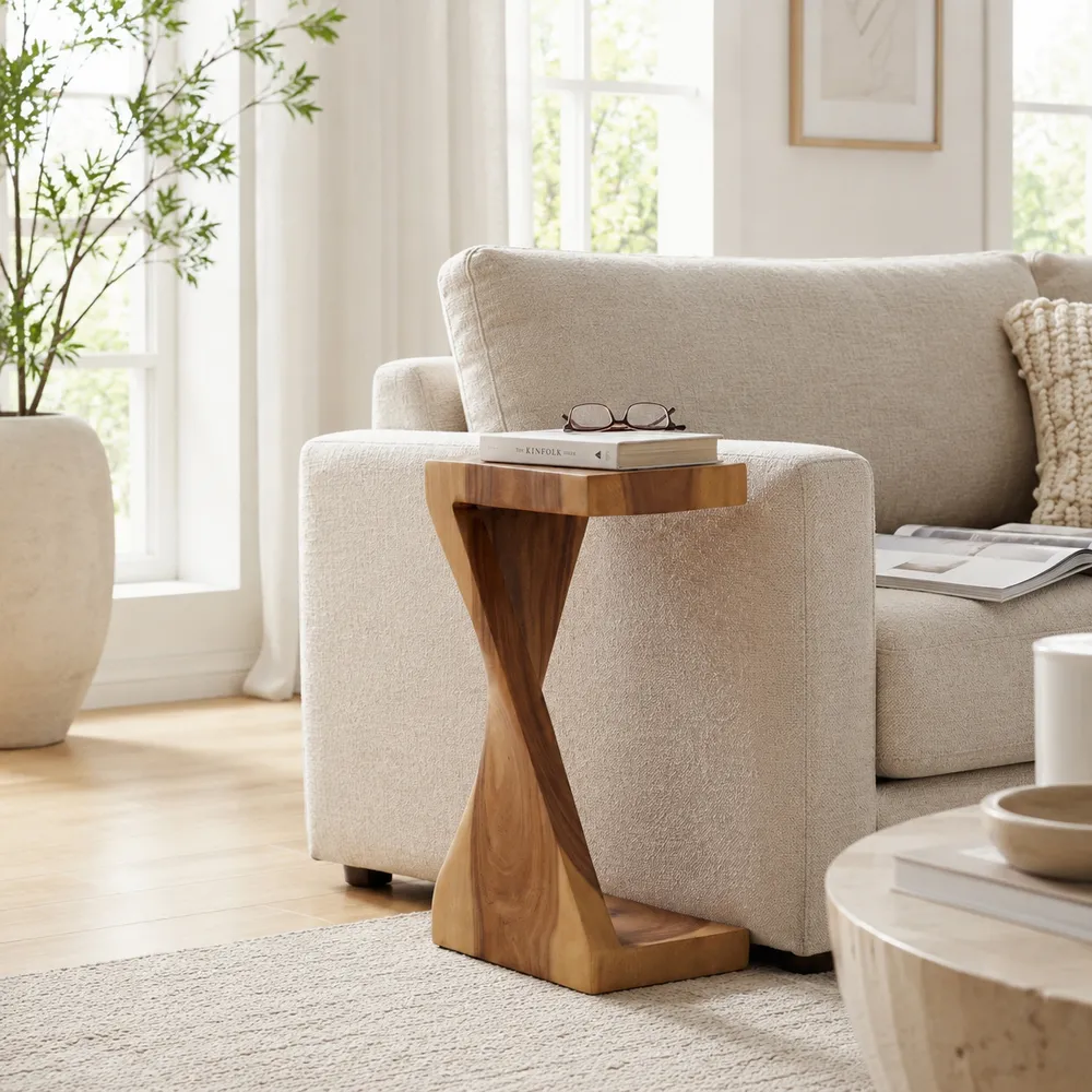 GREERCROSS BROWN TABLE 25 (IN)