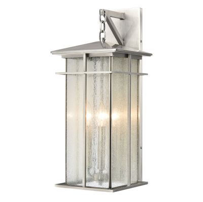 Oak Park 22″ High 3-Light Outdoor Sconce - Antique Brushed Aluminum