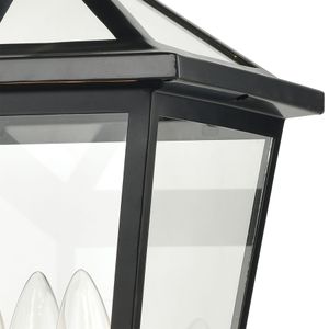 Main Street 19'' High 3-Light Outdoor Post Light - Black 4