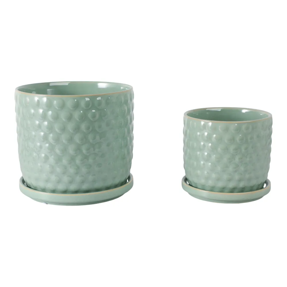 WINTONLAND SET OF 2 GREEN PLANTER 9 (IN)