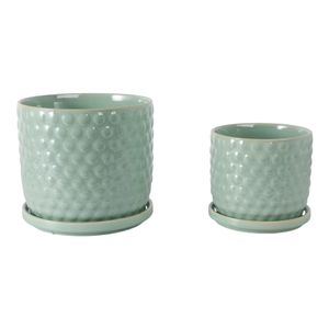 WINTONLAND SET OF 2 GREEN PLANTER 9 (IN) 5