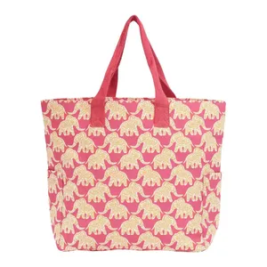 Elephants Canvas Carryall Tote Bag 6